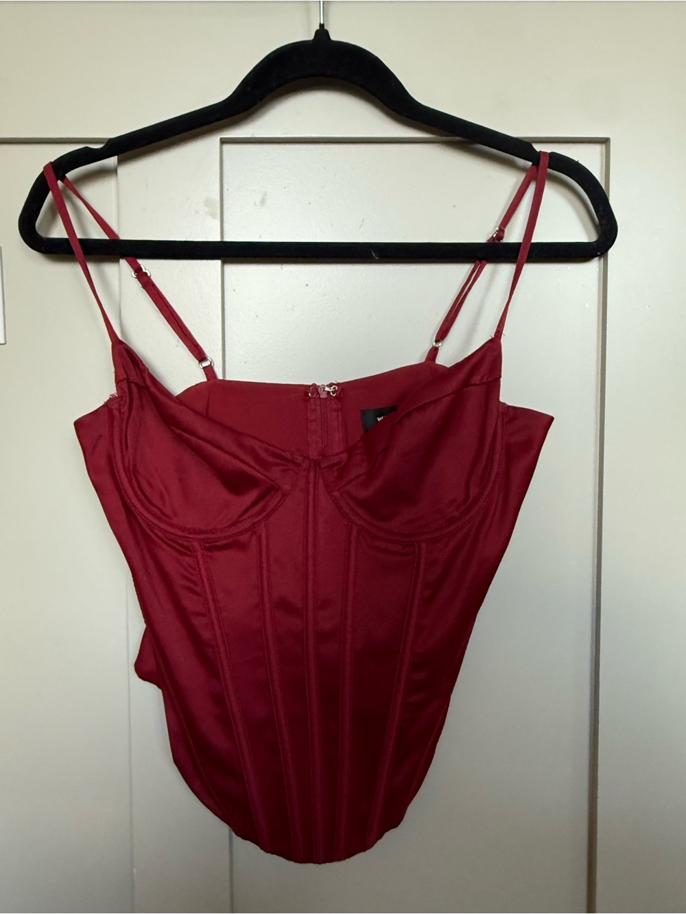 Red Satin Corset Top